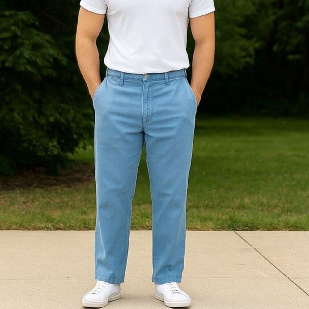 Ralph Lauren Polo Pants Slacks Mens 32x32 Blue Pleated Cuffed Trousers Slacks